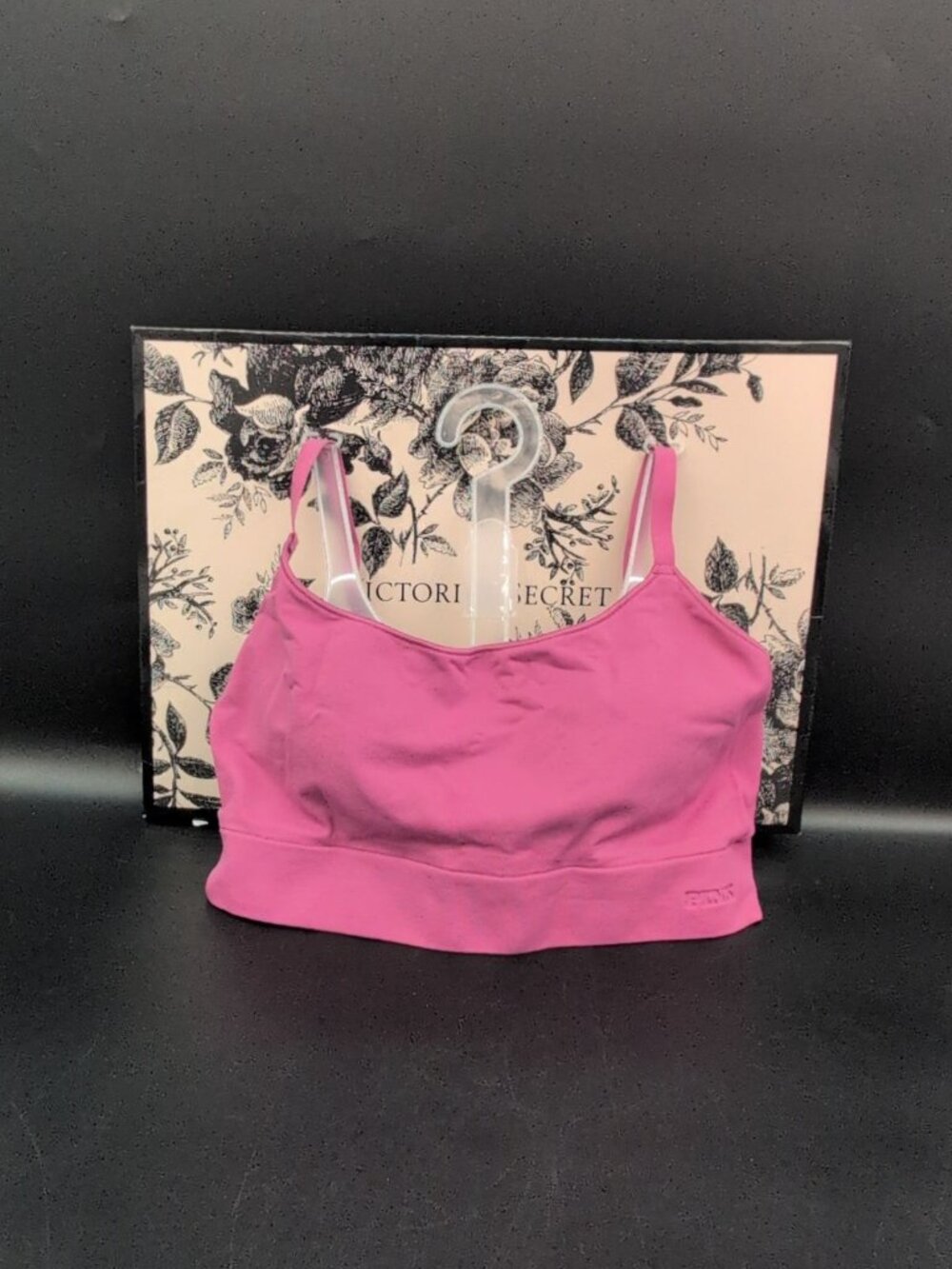 Victoria Secret PINK Seamless Scoop Racerback Sports Bra Large Midnight Mauve